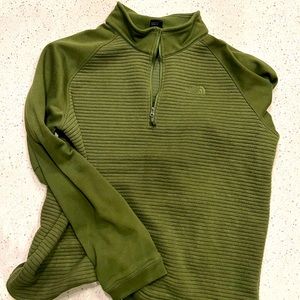 North Face 1/4 zip green sweater